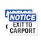 Signmission Exit Sign, Vinyl Decal, 5 in W, 3.5 in H, Exit To Carport OS-2PACK-NS-D-35-L-12255 - alternate 1